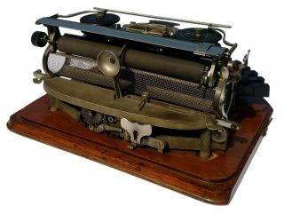 Rare Antique 1881 Curved Hammond No 1b Typewriter with Wooden Case 508 4