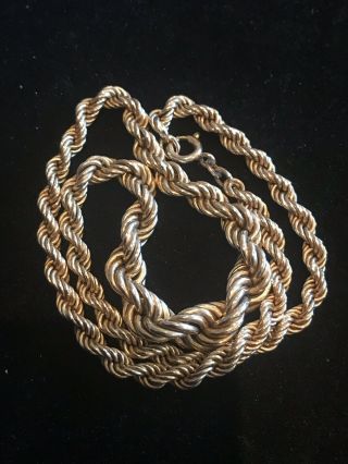 Antique Or Vintage Style Solid Twisted 9ct 373 Gold Choke Chain No Scrap