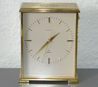 Garrard Vintage Desk Clock.  Swiss Made.  Brass.  Running.