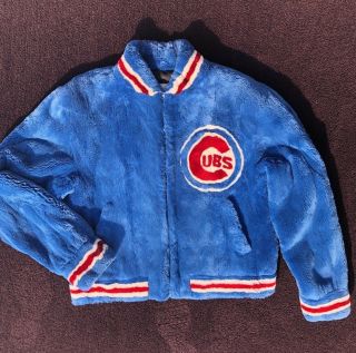 Vintage Chicago Cubs Sheared Beaver Zuki Fur Sports Jacket 1980 