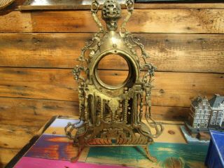 Antique? French Brass Figural Mantel Clock (Just Case) 6