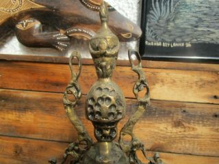 Antique? French Brass Figural Mantel Clock (Just Case) 8