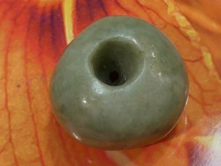 Ancient Pre - Columbian Mesoamerican Green Jadeite Round Bead World Class Tops