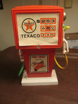 1960s H - G Toys Rockaway Ny Big Texaco Plastic Gas Pump Toy 29 9/10 Gas Price