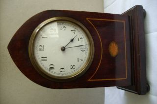 Antique French Inlaid Lancet Mantle Clock For Repair.