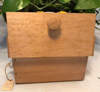 VINTAGE WOOD BOX CHEST WITH KNOB.  MY TEDDY BEAR TOY CHEST Music Box - 4