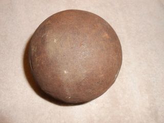 Antique 12 Lb Cast Iron Cannon Ball,  Shot Put Or Gate Weight 4 1/2 "