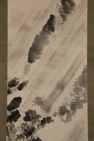 JAPANESE HANGING SCROLL ART Painting Sansui Landscape Asian antique E7389 4