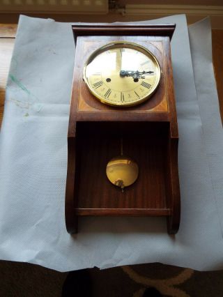 VINTAGE FHS GERMAN MADE WOODEN WALL CLOCK 6