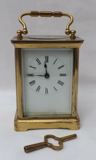 Antique Brass Carriage Clock With Key Order