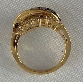 Vintage 18k Oscar Heyman Yellow Gold Diamond and Saphire Womens Ring 2