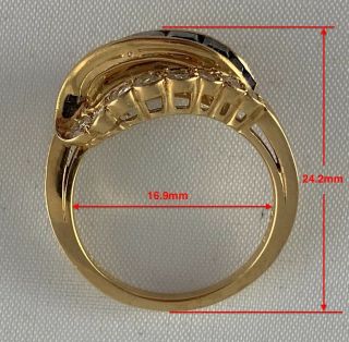 Vintage 18k Oscar Heyman Yellow Gold Diamond and Saphire Womens Ring 7