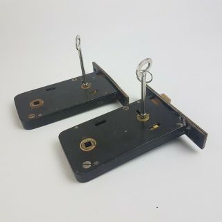 2 Vintage Door Mortice Locks 2 Lever Latch Catch 1930s With Keys