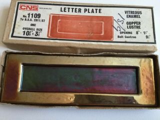 Vintage Kendrick copper Lustre Cast Iron Letter Box Door letterbox 10.  5” 2