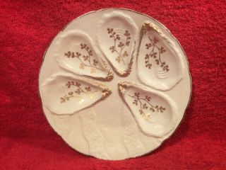 Oyster Plate Antique Oyster Plate German Porcelain Beehive Mark Oyster,  Op434