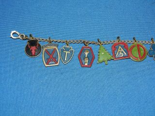 WWII Infantry Division Insignia Watch Fob,  Charm Bracelet (C27) 2