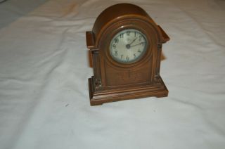 Vintage Shelf Mantel Desk Clock Bronze Benedict Clabard Wind Up Early 1900 