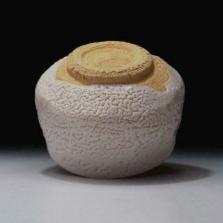 CQ6: Japanese Pottery Tea bowl,  Shino ware by Famous potter,  Shuichi Sawada 7