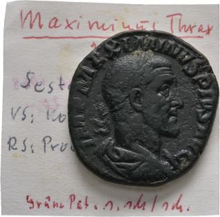 Ancient Rome 235 - 236 Ad Maximinus Thrax Large Sestertius Providentia -