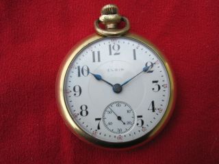 Antique 1917 Elgin Grade 336 Model 5 17jewel 14k Gold Filled Pocket Watch