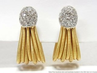 18k White Yellow Gold Fine Diamond Earrings Marco Bicego Designer Hoops 15.  4gr