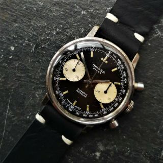 Mens Vintage Oriosa Reverse Panda Chronograph Watch,  Valjoux 7733 & Box 4