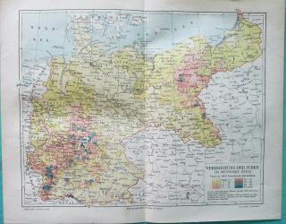 German Map - Jewish Distribution In The German Reich