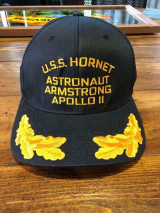 Uss Hornet Apollo 11 Neil Armstrong Baseball Cap Hat Us Navy Ship