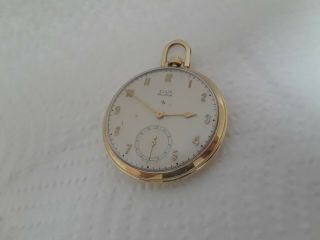 Vintage Pocket Watch Elgin De Luxe 17 J 5 Adj Cal 542 C 1947 10 K Gold F.