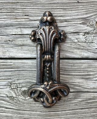 Cast Iron Bronze - Colored Shell Crested Vintage Door Knocker