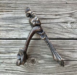 Cast Iron Bronze - Colored Shell Crested Vintage Door Knocker 2
