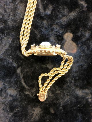 Mathey Tissot Vintage Solid 14k Gold Opal Diamond Automatic Ladies Watch 9