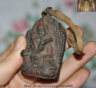 Old Tibet Buddhism Bronze Cinnabar Hevajra Yab - Yum Buddha Statue amulet Pendant 3