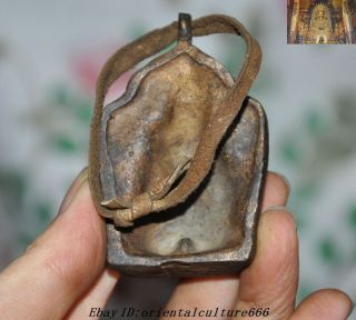 Old Tibet Buddhism Bronze Cinnabar Hevajra Yab - Yum Buddha Statue amulet Pendant 4