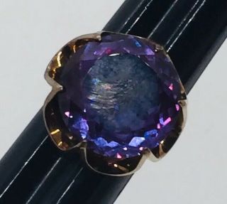 Vintage 14k Yellow Gold Syn.  Alexandrite Purple Blue Color Change Ring Size 6.  5 2
