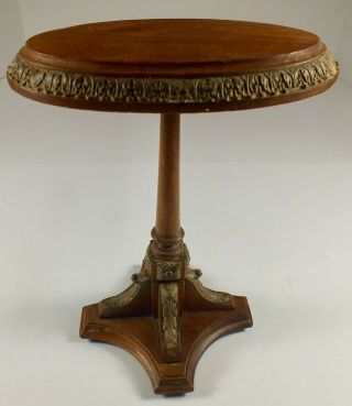 Fancy Antique Mahogany Pedestal Hat Stand W/ Wood Carving & Plaster Decoration