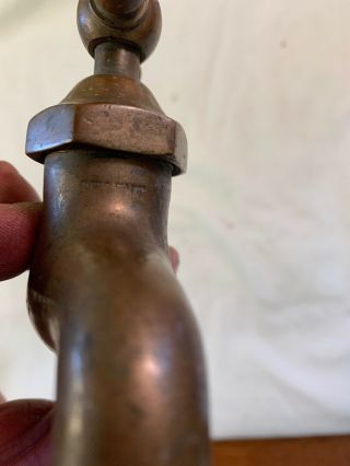 Antique Vintage Brass Cleveland Central Water Spigot Garden Lawn Stable Patina 5