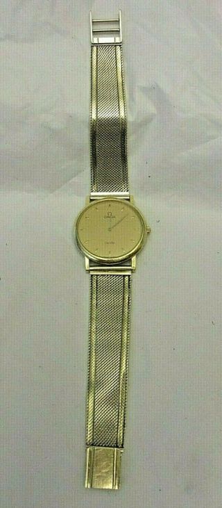 Vintage Omega Deville Wristwatch Mesh 14k & 18k Yellow Gold 37.  5 Dwt - 58.  31 G