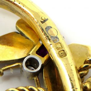NYJEWEL Cartier 18K Yellow Gold Ruby Diamond Enamel Butterfly Pin Brooch 3