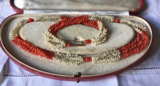 Magnificent Georgian Multiple Strand Rolling Pin Coral Necklace C1830s