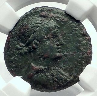 Cleopatra Vii & Mark Antony Authentic Ancient 32bc Greek / Roman Coin Ngc I77377