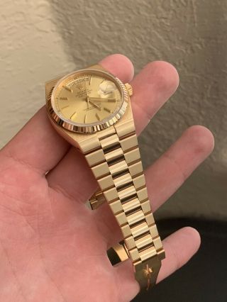 Rolex Day - Date Oysterquartz President 18k Yellow Gold Watch 19018 2nd Gen Rare 3