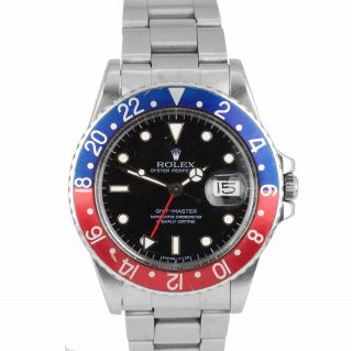 Vintage 1984 Rolex GMT - Master Pepsi 16750 SPIDER DIAL Stainless Black 40mm Watch 10