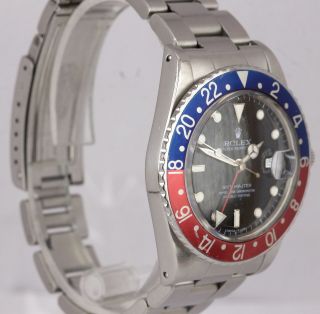 Vintage 1984 Rolex GMT - Master Pepsi 16750 SPIDER DIAL Stainless Black 40mm Watch 6