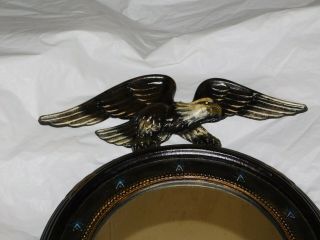 antique cast iron bullseye convex eagle wall mirror federal old porthole rare 2