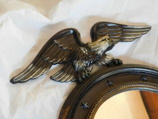 antique cast iron bullseye convex eagle wall mirror federal old porthole rare 4