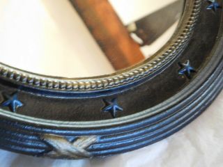 antique cast iron bullseye convex eagle wall mirror federal old porthole rare 6