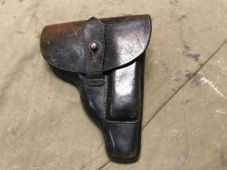 2c Wwii German Walther Pp Ppk Leather Holster - Black