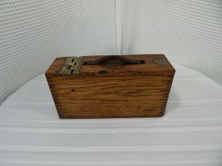 Antique World War I 30 Caliber Dovetail Wood/brass Ammo Box W/leather Strap