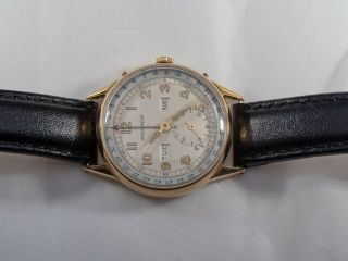 Vintage Movado Triple Date Calendar 18K Gold Wrist Watch 3